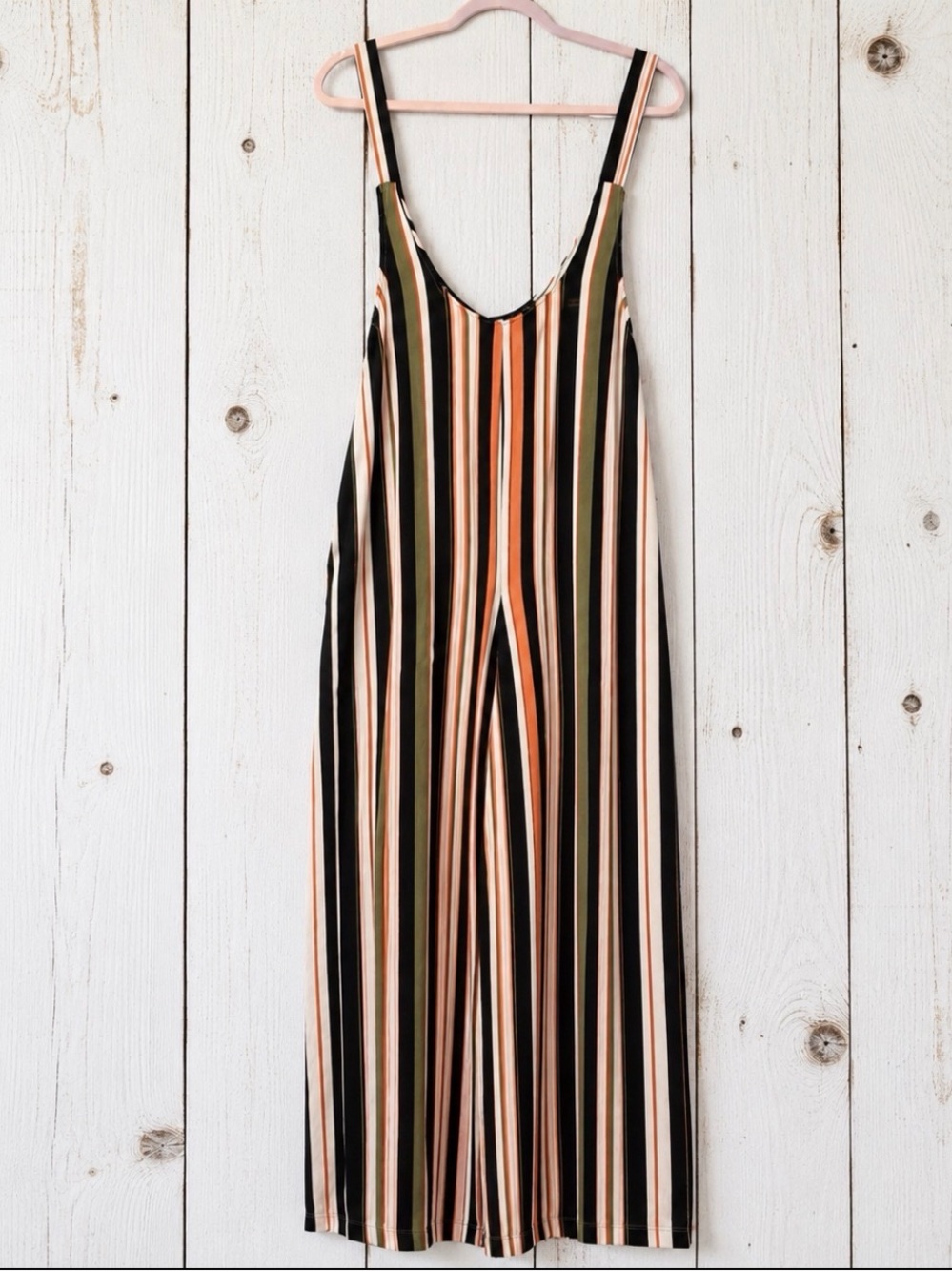 Wild Fable Rayon Striped Wide-Leg Jumpsuit Sleeveless Pockets XL NWOT - Picture 6 of 12